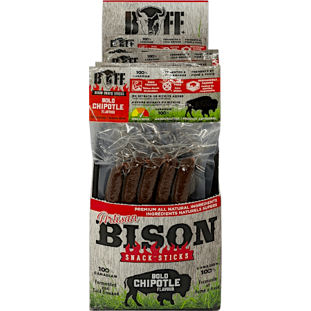 Bison Meat Snack Sticks - Bold Chipotle 5-Pack Box
